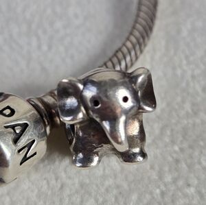Pandora Genuine Retired Elephant Charm 925 ALE Sterling Silver Bead 790480